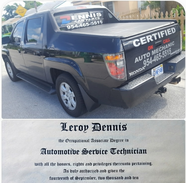Satisfied customer shaking hands with a DCP mobile mechanic in front of their repaired car