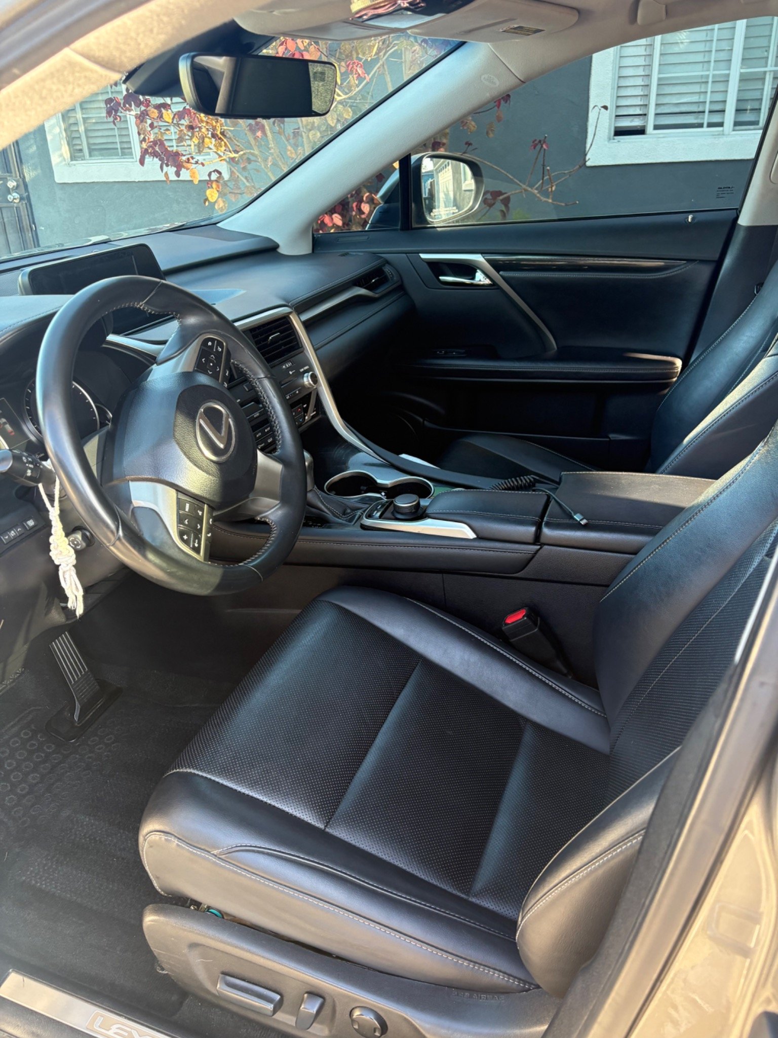 Luxury car interior deep cleaning with leather conditioning