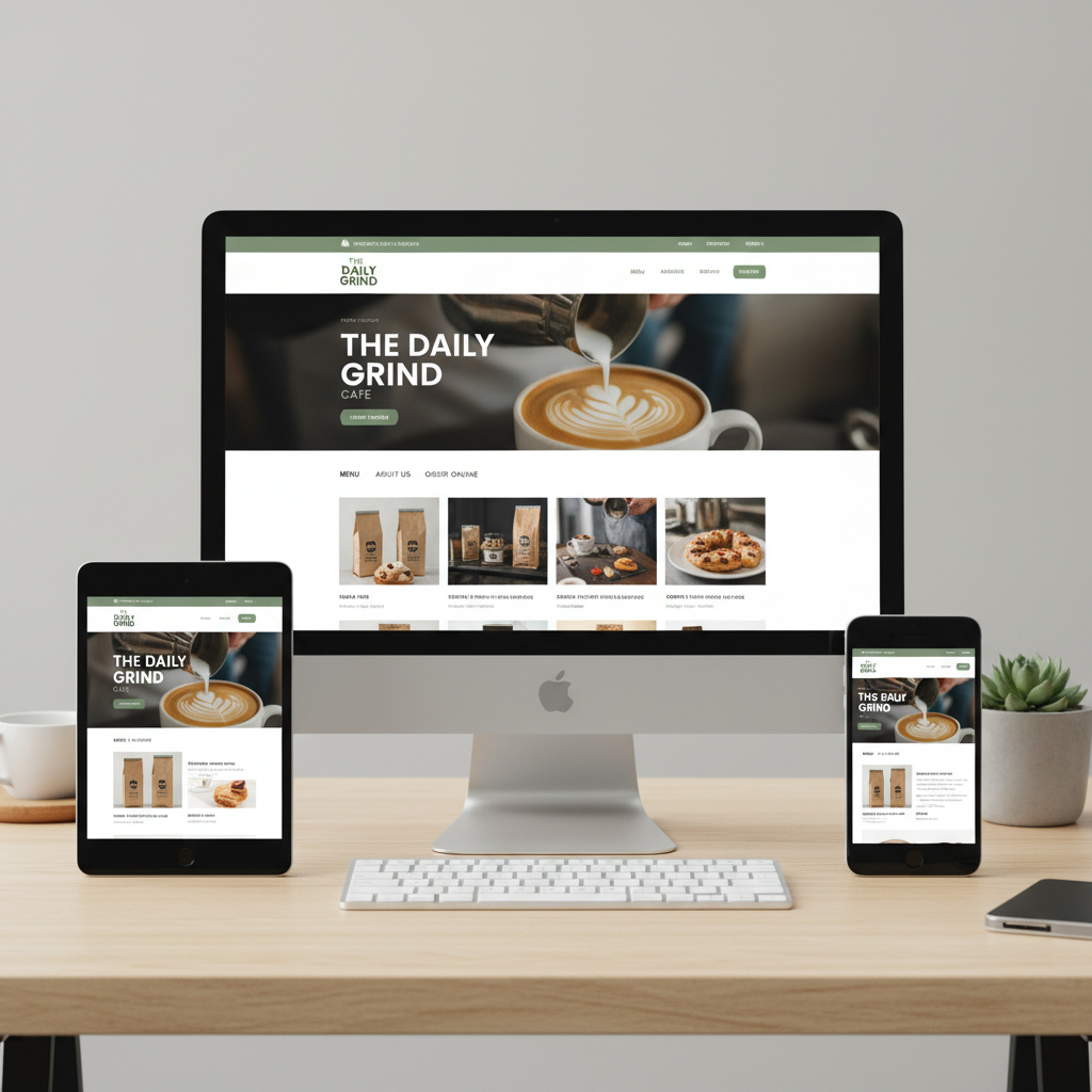 Professional web design mockup for local business showing modern layout and mobile responsiveness