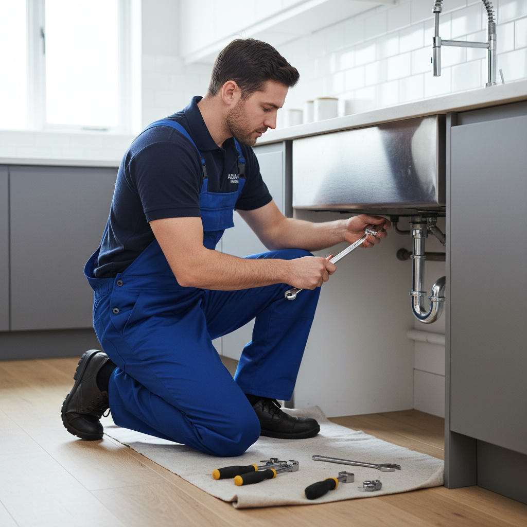 Professional Plumber at Work