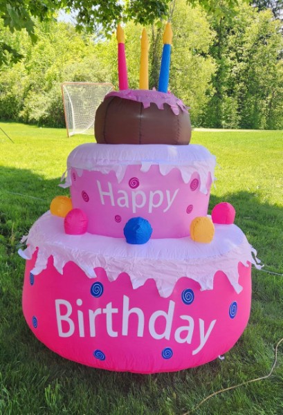 Pink Cupcake themed party inflatable add-on
