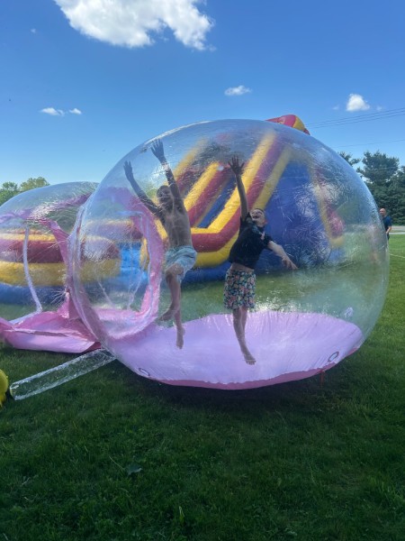 Pink circular Bubble House inflatable add-on