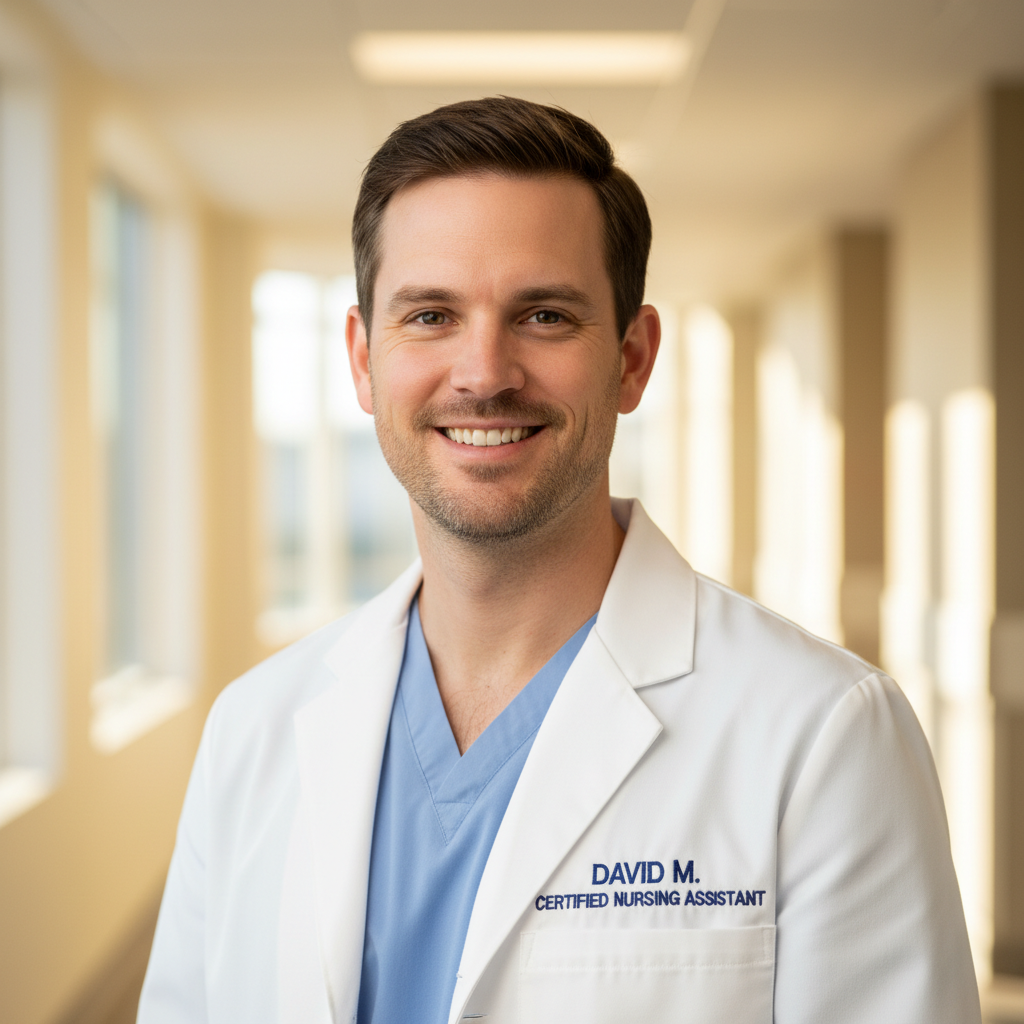 Warm and approachable headshot of David M., a Certified Nursing Assistant.