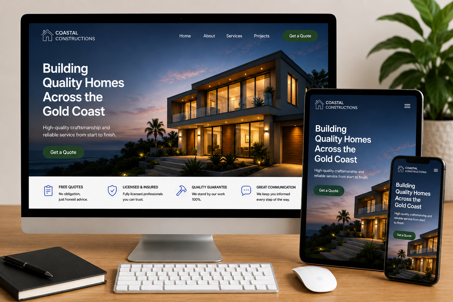 Modern minimalist e-commerce website design mockup for a retail brand