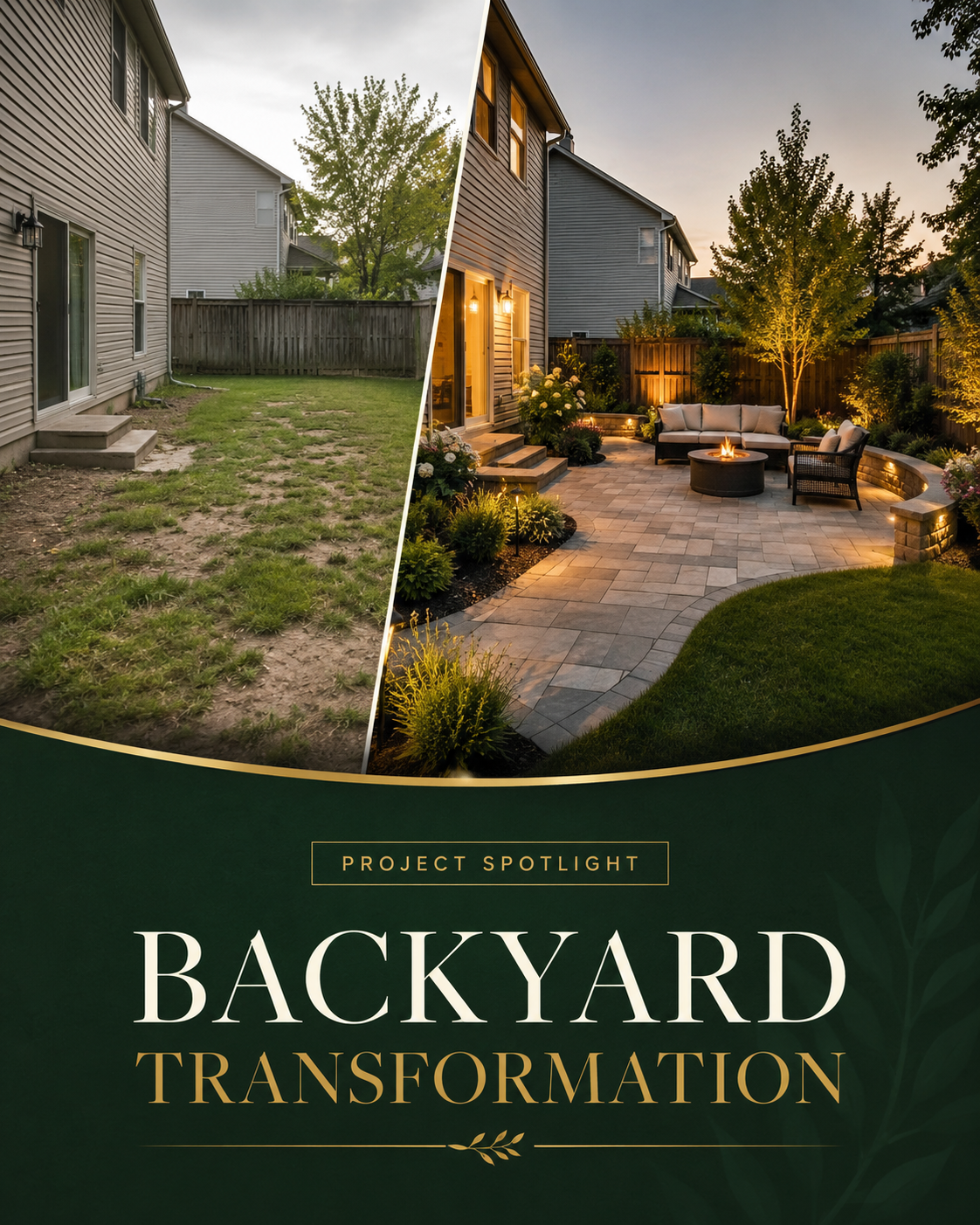Sample project spotlight post for a landscaping business